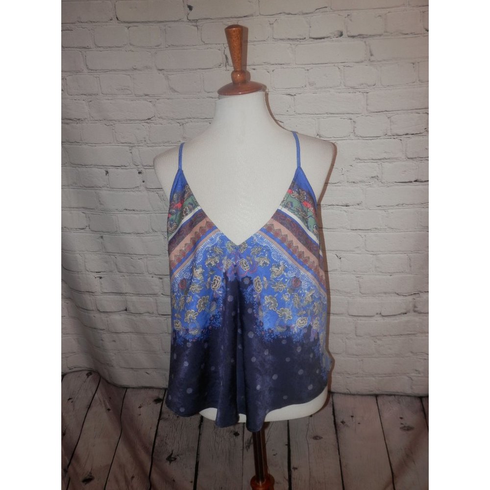 Free People Blue and Brown Camisole